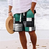 economico Stampa Geometrica-Per uomo Grafico Blocco di colori Patchwork Shorts Pantaloncini Estivi Shorts da Spiaggia Misura del girovita medio Streetwear Hawaiano Designer Casuale Quotidiano Ferie Elastico in vita Stampa 3D