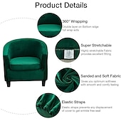 cheap Armchair Cover &amp; Armless Chair Cover-Velvet Club Chair Barrel Chair Slipcover Tub Chair Cover with Seat Cushion Cover Non Slip Furniture Protector Couch Cover with Elastic Bottom for Hotel Bar,Sage Green