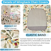 baratos Tampa da poltrona e capa de cadeira sem braço-capas de cadeira de asa capas de sofá elástico spandex capas de poltrona com almofada de assento capa de almofada padrão de impressão de braços protetor de móveis de tecido para sala de estar cadeira