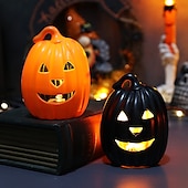 tanie Światła Halloween-dekoracje halloweenowe led dyniowe latarnie jack o lantern festiwal lampiony nocne atmosfera impreza świeca latarnia terror rekwizyty szkielet rekwizyty dekoracja