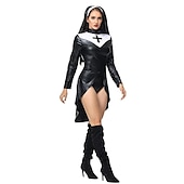 abordables Disfraces de mujer-Enfermera Monja Traje de cosplay Ropa de Fiesta Baile de Máscaras Adulto Mujer Accesorios Cosplay Rendimiento Fiesta Víspera de Todos los Santos Mascarada Mardi Gras Disfraz de carnaval fácil