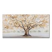 abordables Peintures fleurs/botaniques-Mintura main arbre doré paysage peintures à l&#039;huile sur toile mur art décoration moderne abstrait photos pour la décoration intérieure roulé sans cadre non étiré peinture