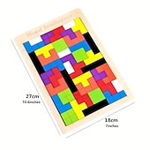 olcso Kirakós játékok-színes 3D fakockák puzzle agytorna montessori oktatójáték gyerekeknek az intelligencia fejlesztésére &amp; kreativitás