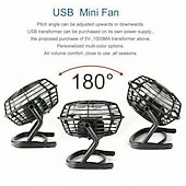 economico Ventilatori-Ventola a torre senza pale con batteria da 3000mAh – Ventola silenziosa ricaricabile USB a 5 velocità per uso su scrivania o pavimento