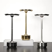 baratos Candeeiros de mesa-Candeeiro de mesa sem fio de alumínio led tricolor com escurecimento de toque recarregável luz noturna de mesa led lâmpada de leitura para restaurante bar de hotel iluminação de decoração de quarto
