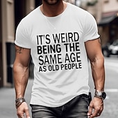 baratos Camiseta gráfica masculina-Homens Letra Estampas Abstratas Camiseta Camisetas gráficas Algodão Manga Curta Gráfico Camisa Preto Branco Azul Marinha Camiseta confortável Ao ar livre Rua Roupas de estilistas