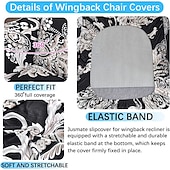 baratos Tampa da poltrona e capa de cadeira sem braço-capas de cadeira de asa capas de sofá elástico spandex capas de poltrona com almofada de assento capa de almofada padrão de impressão de braços protetor de móveis de tecido para sala de estar cadeira