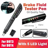 cheap Vehicle Repair Tools-Brake Fluid Liquid Tester Auto Brake Diagnostic Testing Tool Hydraulic Fluid Liquid Oil Moisture Analyzer With 5 LED Indicators Brake Testing Tool