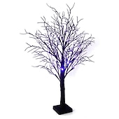 cheap Indoor &amp; Party Lighting-Halloween Decoration 24 LEDs Tree Lights Spooky Halloween Party Decorative Lights Indoor Decoration Purple Landscape Lights Ghost Festival Simulation Luminous Tree
