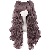 cheap Party Wigs-Wavy Blonde Ponytail Wig for Jean Cosplay Game Princess Golden Anime Hair Wigs with Pigtails Bangs Halloween Wigs