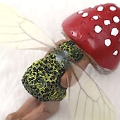 tanie rzeźby i posągi ogrodowe-Śpiące na zewnątrz mały leśny grzyb wróżka dekoracja z żywicy, mini ręcznie malowana ozdoba z żywicy do domowego biura ogrodowego