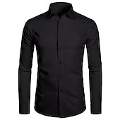 cheap Men&#039;s Dress Shirts-Men&#039;s Dress Shirt Waves Wedding Formal Evening Black White Yellow Red Long Sleeve Classic Collar All Seasons Clothing Apparel Buckle