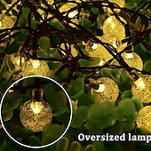 cheap Solar String Lights-Solar String Lights LED Outdoor Lights 6.5m 30 LEDs Set Mounting Bracket Warm White Wedding Party Holiday Patio Garden 3V