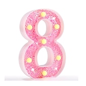 cheap Decorative Lights-LED Letter Lights Light Up Pink Letters Glitter Alphabet Letter Sign Battery Powered for Night Light Birthday Party Wedding Girls Gifts Home Bar Christmas Decoration Pink Letter