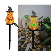 olcso Halloween kellékvilágítás-halloween kültéri napelemes pumplin lámpák jack o lámpás modern udvarhoz műgyanta padlóbetét táj dekoráció hamis sütőtök fények