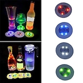 cheap Novelties-1/2/5pcs LED Coaster Flashing Creative Luminous Bottle LED Light Cup Sticker Mat Bar Club Party Supply Coaster Decor