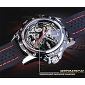 voordelige Mechanische Horloges-WINNER Mannen Mechanisch Horloge Luxe Groot Wijzerplaat Mode Zakelijk Automatisch Zelfopwindend Luminous Decoratie Leren Horloge