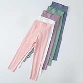 abordables Pantalones-Niños Chica Polainas Color sólido Activo Entrenamiento 7-13 años Primavera Negro Blanco Rosa