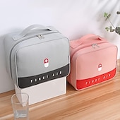 abordables almacenamiento de equipaje y viajes-Caja de medicina gruesa de gran capacidad, bolsa de medicina familiar, bolsa de almacenamiento portátil, caja artística de tela, caja de medicina en capas multifuncional