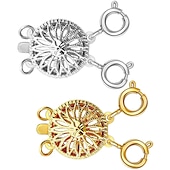 economico kit per la creazione di perline-separatore di fermagli a strati per collana da donna 14k oro argento groviglio gioielli di sicurezza senza catenaccio di chiusura convertitore estensore della catena