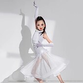 olcso Latin tánc ruházat-Latin tánc Gyermek táncruhák Latin salsa tánc Szoknyák Tiszta Szín Lány Teljesítmény Edzés Ujjatlan Természetes Spandex