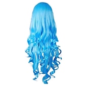 abordables Perruques de fête-perruque cosplay bouclée cheveux longs résistants à la chaleur spirale costume perruques anime mode ondulé bouclé cosplay quotidien fête rouge 32 80cm perruques de carnaval