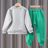 halpa Setit-2 osainen Lapset Poikien Huppari &amp; collegehoususetti Vaatesetti Asu Karhu Kirjain Pitkähihainen Tasku Aseta ulko- Muoti Tyylikäs Päivittäin Kevät Syksy 7-13 vuotta Musta Valkoinen Armeijan vihreä