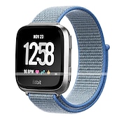 זול להקות שעונים של Fitbit-צפו בנד ל פיטביט Versa 2 / Versa Lite / Versa SE / Versa בד ניילון תַחֲלִיף רצועה רך נושם לולאת ספורט צמיד
