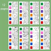 preiswerte Mal-, Zeichen- und Künstlerbedarf-12-teiliges Aquarell-Malbuch für Kinder, Mal- und Zeichenbuch für Schüler, Zeichen- und Malpapier mit integriertem Aquarellstift, der die Konzentration der Kinder verbessert