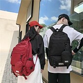 billiga Bokpåsar-skolryggsäck bokväska skolväska enfärgad för flickor stor kapacitet oxford tyg skolväska ryggsäck ryggsäck väska 11,02*7,08*17,71 tum, gå tillbaka till skolan