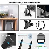 رخيصةأون أجهزة توجيه لاسلكية-محول wifi للكمبيوتر المحمول ، ac1300 usb3.0 ، بطاقة شبكة USB مزدوجة النطاق للكمبيوتر ، دونجل USB wifi عالي السرعة مع قاعدة مغناطيسية ، USB wifi إشارة الداعم