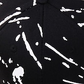 billiga Baseballkeps herr-Herr Basebollkeps Svart Vit Polyester Resor Strandstil Utomhus Semester Graffiti Justerbara Mode