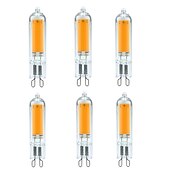 baratos Luzes LED de Dois Pinos-6pcs 3.5w luzes led bi-pin 300 lm g9/g4 t 1 contas led cob branco quente/branco regulável 220-240 v