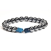 abordables Herramientas de Mano-Pulsera magnética de hematita de 8 mm, pulsera de pérdida de peso para hombre, pulsera magnética de piedra natural, joyería de terapia para el cuidado de la salud de la mujer adelgazante, pequeño