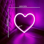levne Neonová LED světla-LED neonový nápis růžové srdce noční světlo baterie USB napájení pro světlou stěnu dekorační osvětlení herna kolej svatební narozeninová oslava domácí dekorace Den matek