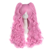cheap Party Wigs-Wavy Blonde Ponytail Wig for Jean Cosplay Game Princess Golden Anime Hair Wigs with Pigtails Bangs Halloween Wigs