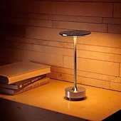 baratos Candeeiros de mesa-Candeeiro de mesa sem fio de alumínio led tricolor com escurecimento de toque recarregável luz noturna de mesa led lâmpada de leitura para restaurante bar de hotel iluminação de decoração de quarto