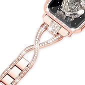 economico Cinturini per Apple Watch-Braccialetto di gioielli Compatibile con Cinturino dell'Apple Watch 38mm 40mm 41mm 42mm 44mm 45mm 49mm con caso Acciaio inossidabile Cinturino di ricambio per iwatch Series Ultra 8 7 SE 6 5 4 3 2 1