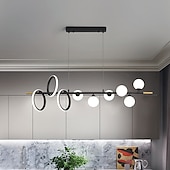 economico Design della linea-lampada a sospensione a led luce dell&#039;isola della cucina oro nero 9 luci lineari a testa illuminazione plafoniere a sfera in vetro 4 lampade a sospensione per ristorante sala da pranzo soggiorno bar