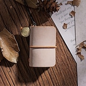 levne Notebooky a plánovače-Kůže zápisník Jednoduchý A7 2.9×4.1 palce Retro Kůže SoftCover Přenosná 64 stránky zápisník pro Cestovatelské Student
