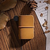 levne Notebooky a plánovače-Kůže zápisník Jednoduchý A7 2.9×4.1 palce Retro Kůže SoftCover Přenosná 64 stránky zápisník pro Cestovatelské Student