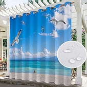 billige Vanntette gardiner-vanntette innendørs utendørs gardiner solsikker for bryllup uteplass tykke privatliv grommet gardiner for bryllup soverom, stue, veranda, pergola, cabana