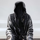 お買い得  ハロウィンの吊るし飾りとテーブルトップ装飾-ハロウィン ホラー アート デザイン 樹脂 黒ローブ 死神 座像 ゴシック ダークナイト テロ 死神の装飾 ハロウィン ホーム デコレーション 本棚 デスクトップ 装飾 ギフト 1pc