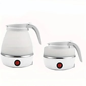 abordables Électroménager-1 pc voyage bouilloire électrique pliante rapide ébullition belle conception pliable portable bouilloire électrique 600 ml ébullition protection à sec 100-240 v silicone de qualité alimentaire pliable