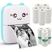 cheap Electronic Entertainment-Mini Pocket Printer Portable Thermal Printer For Android Or IOS APPInkless Printer Gift For Kids Friends Used In Home Office Study Work List Printing