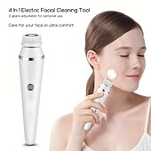 voordelige Persoonlijke bescherming-4-in-1 elektrische gezichtsreinigingsborstel gezichtsmassager gezichtskit set gezichtswasborstel gezichtsmachine exfoliërende borstel en gezichtsmassager skin spa kit waterdichte mee-eter acne