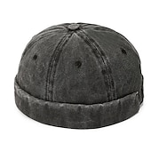 levne Pánské klobouky-Unisex Docker Cap Klobouky bez okraje Černá Fialová Bavlna Vyprané Cestování Plážový styl Venkovní Dovolená Bez vzoru Nastavitelná Módní