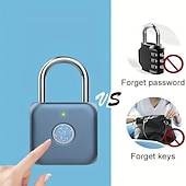 זול מנעולי טביעת אצבע-נעילת טביעת אצבע חכמה usb נטען עמיד למים ביומטרי מתכת מנעול ללא מפתח לתרמיל מטען של חדר כושר