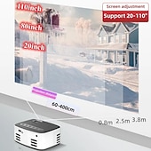 billige Projektorer-Nyeste mini prosjektor svart hvit HD 1080P bærbar utendørs hjemme teater prosjektor smarttelefon nettbrett laptop TV-stick valentinsdaggave