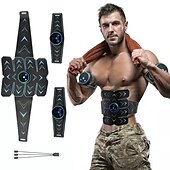 preiswerte Köpermassagegerät-EMS-Bauchmuskeltrainer, Bauch-Elektrostimulator, Elektrostimulation, USB-Ladegerät, Fitness-Heimtraining, Fitnessstudio, Muskelaufbau, Gürtel, Massagegerät